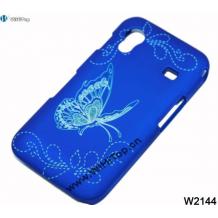 Заден предпазен капак за Samsung Galaxy Ace S5830 - син с пеперуди