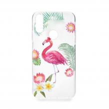 Силиконов калъф / гръб / TPU за Huawei P20 Lite - прозрачен / summer flamingo