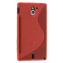 Силиконов калъф / гръб / ТПУ S-line за Sony Xperia Sola Mt27i - червен