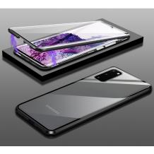 Магнитен калъф Bumper Case 360° FULL за Samsung Galaxy S20 Ultra - прозрачен / черна рамка