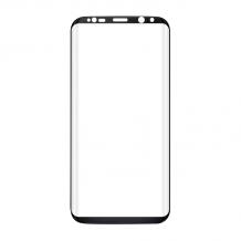 3D full cover Tempered glass screen protector за Samsung Galaxy S8 Plus / Извит стъклен скрийн протектор за Samsung Galaxy S8 Plus - черен