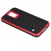 Луксозен силиконов калъф / гръб / TPU ROYCE за Samsung G900 Galaxy S5 / Galaxy S5 Neo G903 - черен / червен кант