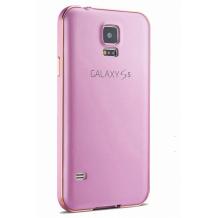 Луксозен алуминиев бъмпер с твърд гръб Magic Skin за Samsung Galaxy S5 G900 / Galaxy S5 Neo G903 - розов