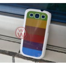 Заден предпазен твърд гръб / капак / LIM'S за Samsung Galaxy S3 I9300 / Samsung S III I9300 - цветен с бял кант