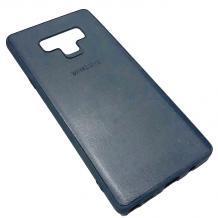 Луксозен кожен гръб за Samsung Galaxy Note 9 - тъмно син