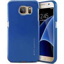 Луксозен силиконов калъф / гръб / TPU MERCURY i-Jelly Case Metallic Finish за Samsung Galaxy S7 Edge G935 - син