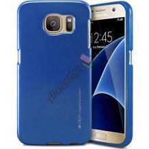 Луксозен силиконов калъф / гръб / TPU MERCURY i-Jelly Case Metallic Finish за Samsung Galaxy S7 G930 - син