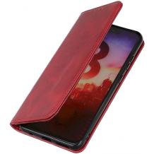 Кожен калъф Flip тефтер Magnetic Book със стойка за Xiaomi Redmi Note 15 Pro Plus - червен