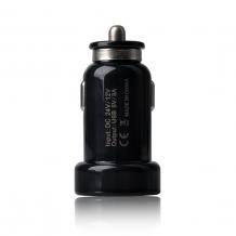 Универсално зарядно за кола Baseus Tiny Series double Car Charger / Input: 12-24V / Output: USB1: 5V-3A; USB2: 5V-3A - черно