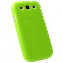 Ултра тънък силиконов калъф / гръб / TPU Ultra Thin Candy Case за Samsung Galaxy S3 I9300 / Samsung SIII I9300 / Samsung S3 Neo i9301 - зелен / брокат