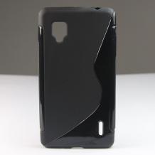 Силиконов гръб /калъф/ ТПУ S-Style за LG Optimus G E975 E973 - черен
