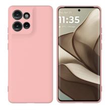 Силиконов калъф / кейс / Nano TPU за Motorola Moto G15 - светло розов гръб със защита за камерата