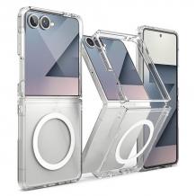 Луксозен гръб / кейс / Crystal Case с безжично зареждане MagSafe за Samsung Galaxy Z Flip 7 - прозрачен