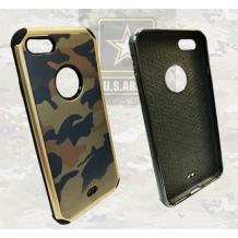 Твърд гръб със силиконов кант за Apple iPhone 6 / iPhone 6S - камуфлаж / златист