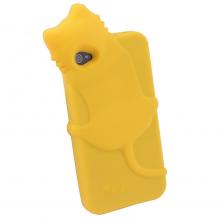 Силиконов гръб / калъф / TPU 3D Kiki за Apple iPhone 4 / 4S - жълт