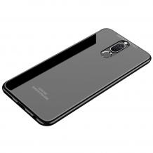 Луксозен стъклен твърд гръб за Huawei Mate 10 Lite - черен