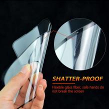 Удароустойчив протектор 3D Full Cover / Nano Flexible Screen Protector с лепило по цялата повърхност за дисплей на iPhone 14 Pro Max (6.7) – черен кант