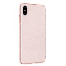 Силиконов калъф / гръб / TPU Bling за Samsung Galaxy A50 - прозрачен / розов / брокат