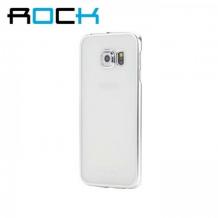 Луксозен калъф Rock Neon Series за Samsung Galaxy S6 Edge G925 - прозрачен със сребрист кант