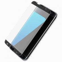 Оригинален извит стъклен скрийн протектор / 4D EQUIPTORS Screen Protector за Samsung Galaxy S7 Edge G935 - черен
