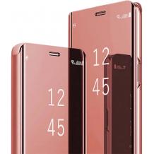 Луксозен калъф Clear View Cover с твърд гръб за Realme C21 - Rose Gold