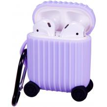 Силиконов калъф за AirPod - Purple Suitcase