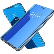 Луксозен калъф Clear View Cover с твърд гръб за Realme C21 - син