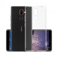 Луксозен твърд гръб за Nokia 7 Plus - прозрачен