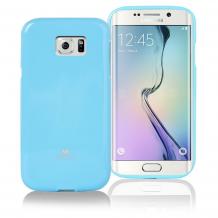 Луксозен силиконов калъф / гръб / TPU Mercury GOOSPERY Jelly Case за Samsung Galaxy S6 Edge G925 - светло син