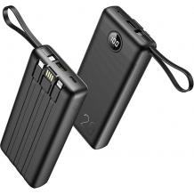 Универсална външна батерия Power Bank VEGER VP1116 C10 10 000 mAh Type C & Lightning & MicroUSB и вградени USB кабели LED дисплей