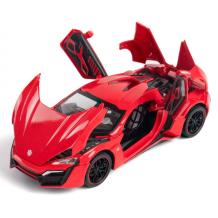 Метална кола с отварящи се врати капаци светлини и звуци Fast & Furious 7 Lykan Hypersport 1:24