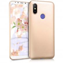 Силиконов калъф / гръб / TPU за Xiaomi RedMi 6 Pro / Xiaomi Mi A2 Lite - златист / мат