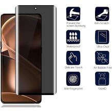 Privacy 5D full cover Tempered glass Full Glue screen protector Huawei Pura 80 Ultra / Извит стъклен скрийн протектор Privacy с лепило от вътрешната страна за Huawei Pura 80 Ultra - черен / прозрачен