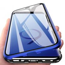 Магнитен калъф Bumper Case 360° FULL за Samsung Galaxy S9 Plus G965 - прозрачен / синя рамка