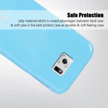 Луксозен силиконов калъф / гръб / TPU Mercury GOOSPERY Jelly Case за Samsung Galaxy S6 Edge G925 - светло син