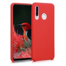 Луксозен силиконов гръб Silicone Case за Huawei P30 Lite - червен