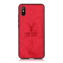 Луксозен гръб Deer за Apple iPhone X / iPhone XS - червен