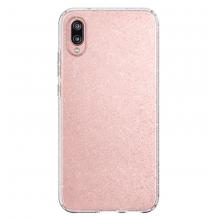 Силиконов калъф / гръб / TPU Bling за Samsung Galaxy A50 - прозрачен / розов / брокат