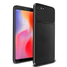 Силиконов калъф / гръб / TPU Hybrid за Xiaomi RedMi 6A - черен / Ferilinso Carbon