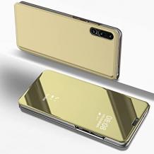Луксозен калъф Clear View Cover с твърд гръб за Huawei P Smart Pro - златист