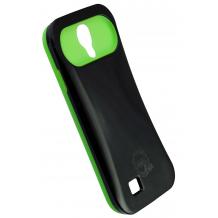 Заден предпазен твърд гръб / капак / Iphoria Fun за Samsung Galaxy S4 mini i9190 / i9192 / i9195 - черно и зелено