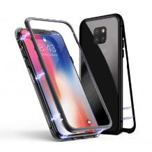 Магнитен калъф Bumper Case 360° FULL за Huawei Mate 20 Pro - прозрачен / черна рамка