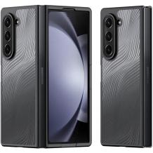 Луксозен силиконов калъф / кейс / Premium Case за Samsung Galaxy Z Fold 6 - прозрачен / черна рамка