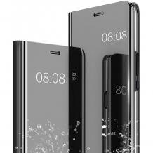 Луксозен калъф Clear View Cover с твърд гръб за Samsung Galaxy Note 20 - черен