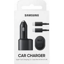 Оригинално зарядно за кола Samsung Dual USB Port 45W / Car Super Fast Charging 2.0 Dual USB Port 45W - черно