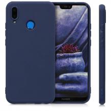 Силиконов калъф / гръб / TPU за Huawei Honor 20 Lite - тъмно син / мат