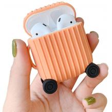 Силиконов калъф за AirPod - Orange Suitcase