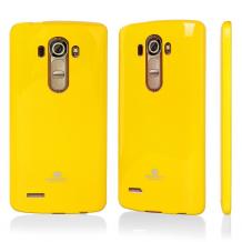 Луксозен силиконов калъф / кейс / TPU Mercury GOOSPERY Jelly Case за LG G4 - жълт