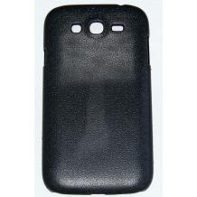 Заден предпазен твърд гръб за Samsung Galaxy Grand I9080 I9082 - черен имитиращ кожа