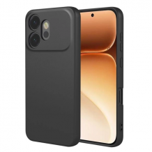 Силиконов калъф / кейс за Honor 600 - черен гръб със защита за камерата